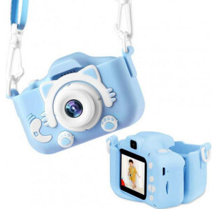 Детский фотоаппарат голубой котик - kinder-cam.ru
